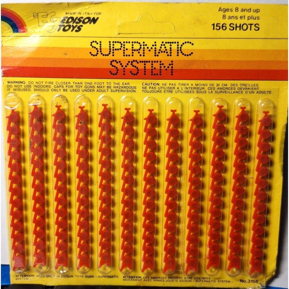 Original Edison Toys Supermatic 156 Shot Toy Gun Machine Pistol - Rare